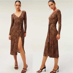 Good American Daynight Long Sleeve Midi Wrap Dress Size 0 (XS)
